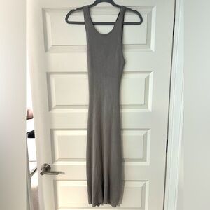 Ribbed Tank Maxi Dress - Gray